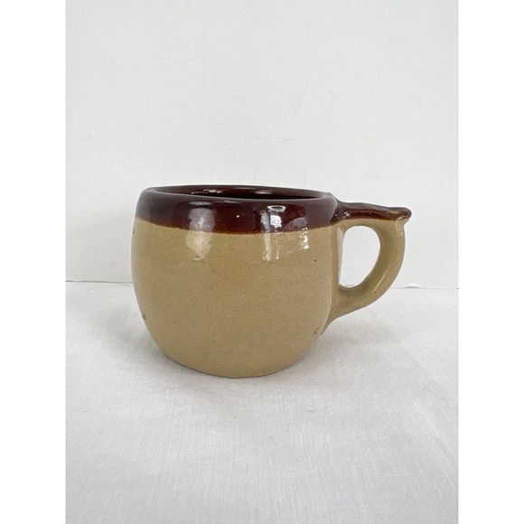 Vintage USA Tan Pottery Crock Style Mug Cup - Picture 2 of 7